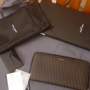 Saint Laurent zip around wallet